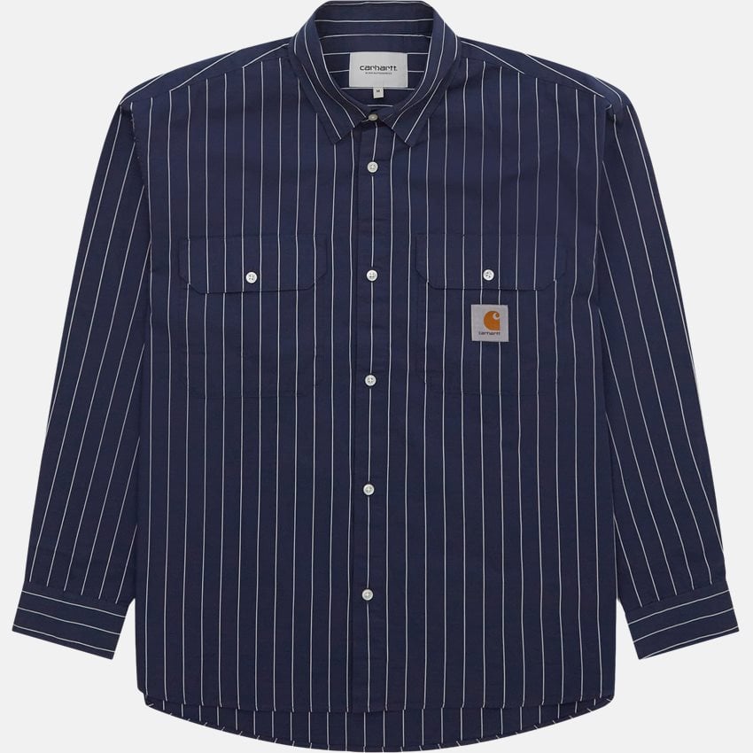 Carhartt WIP Shirts L/S ORLEAN SHIRT I032902 STRIPE BLUE/WHITE
